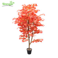 Ornamental artificial red maple bonsai tree