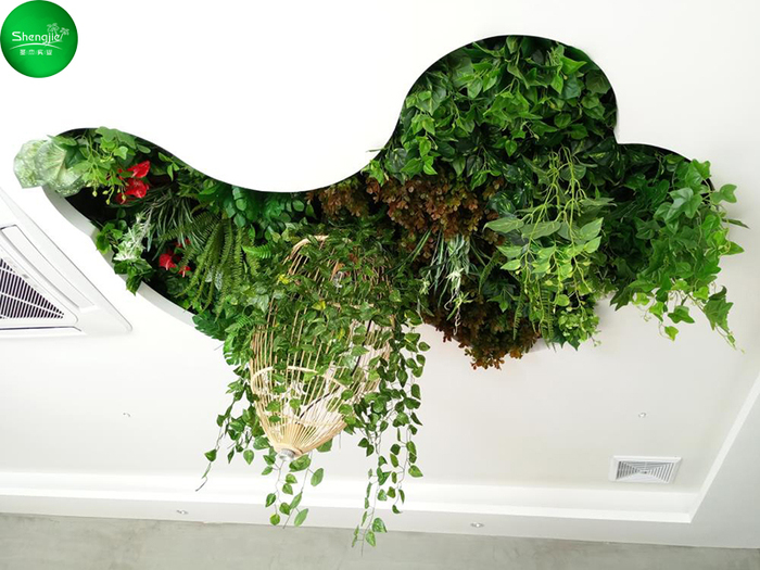 Artificial plant wall decoration restaurant trends