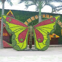 Vivid landscape topiary wire frame artificial grass animal butterfly sculpture