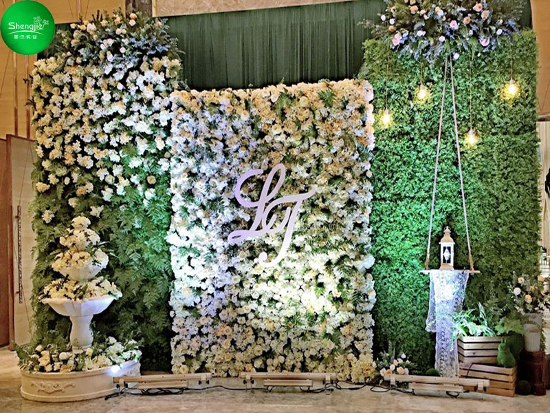 Artificial plant wedding landscaping