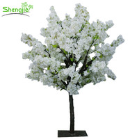 White artificial cherry blossom wedding tree